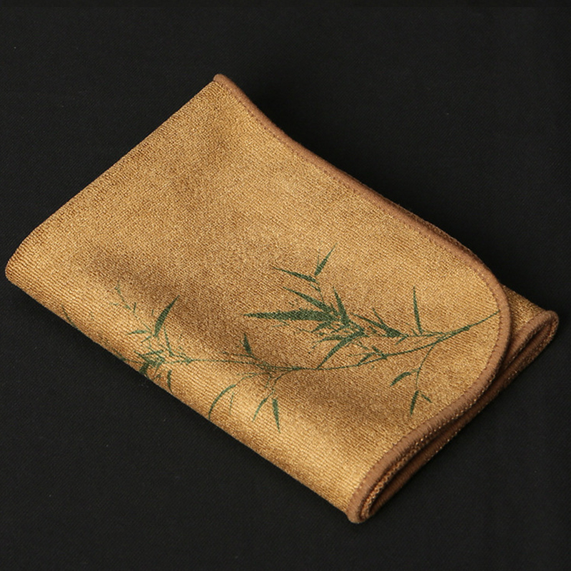 Painted tea cloth tea towel high-end tea towel cloth tablecloth absorbent tea set thick cotton linen Zen cloth pot mat