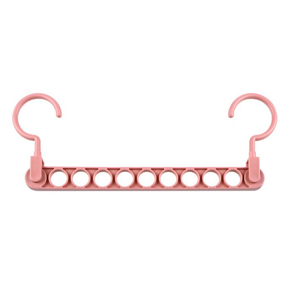 Plastic Nine-hole Magic Clothes Hanger Drying Racks Multi-purpose Home Wardrobe Storage Hangers Storage Rack: Red