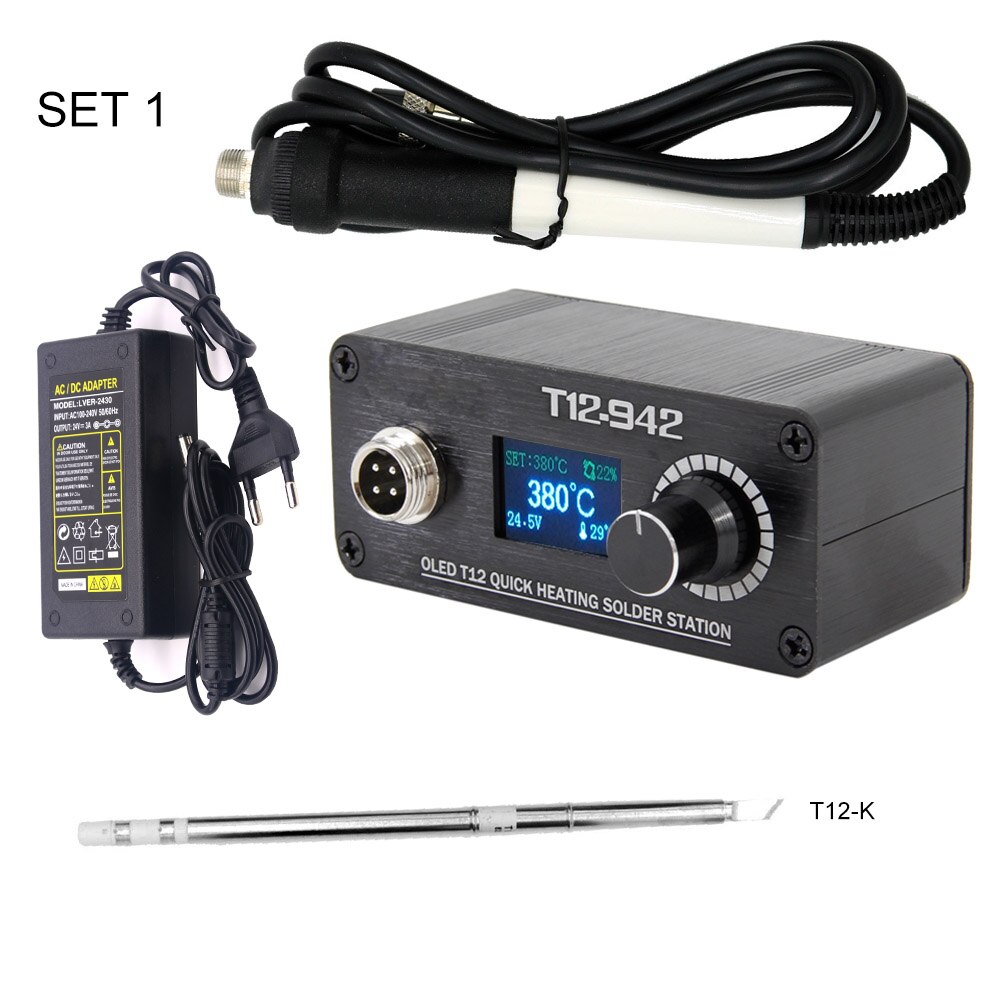 T12-942 Mini soldering station OLED digital soldering Iron Handle For T12 Soldering Iron Tip Welding Tools: Purple