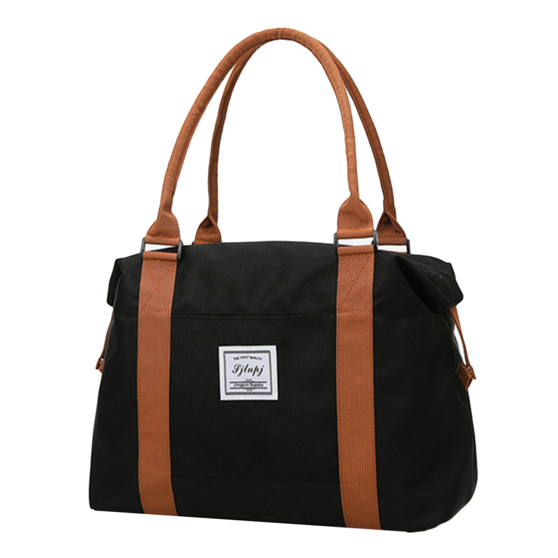 Large Travel Bag Women Cabin Tote Bags Handbag Oxford Cloth Canvas Waterproof Shoulder Bags Women Weekend Overnight Bag: Khaki