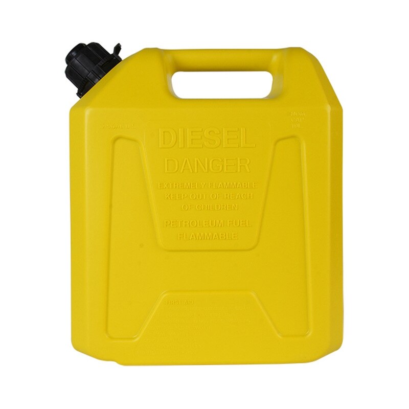 5L Plastic Fuel Tank Motorcycle Car Spare Backup Gas Tank Petrol Gas Gasoline Oil Jerry Can Leak Proof Fuel Container: YELLOW