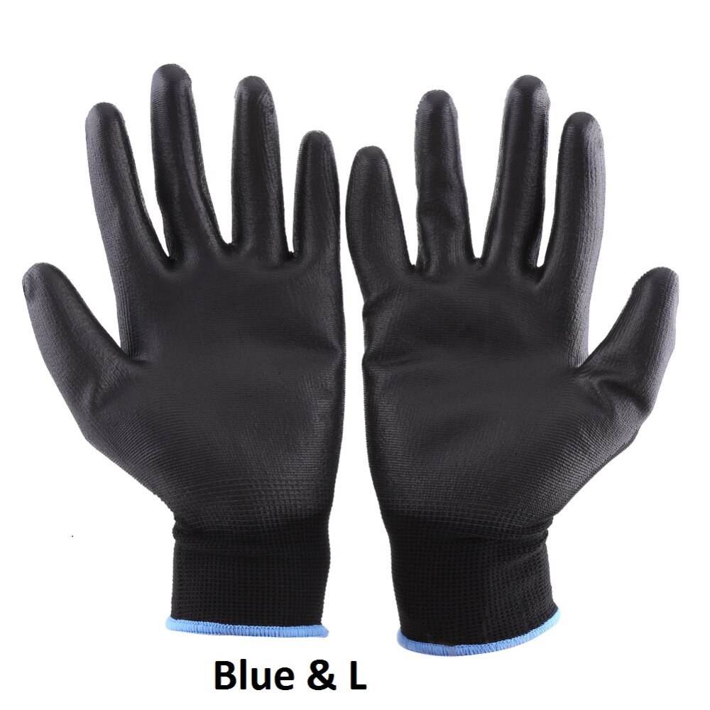 Guantes de trabajo de protección antiestática, con revestimiento de PU, antiestáticos, para guantes de trabajo electrónicos de CI, 12 par/lote