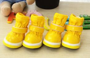 Winter Pet Dog Shoes for Small Dogs Warm Fleece Puppy Waterproof Snow Boots Chihuahua Yorkie Products: yellow / XS
