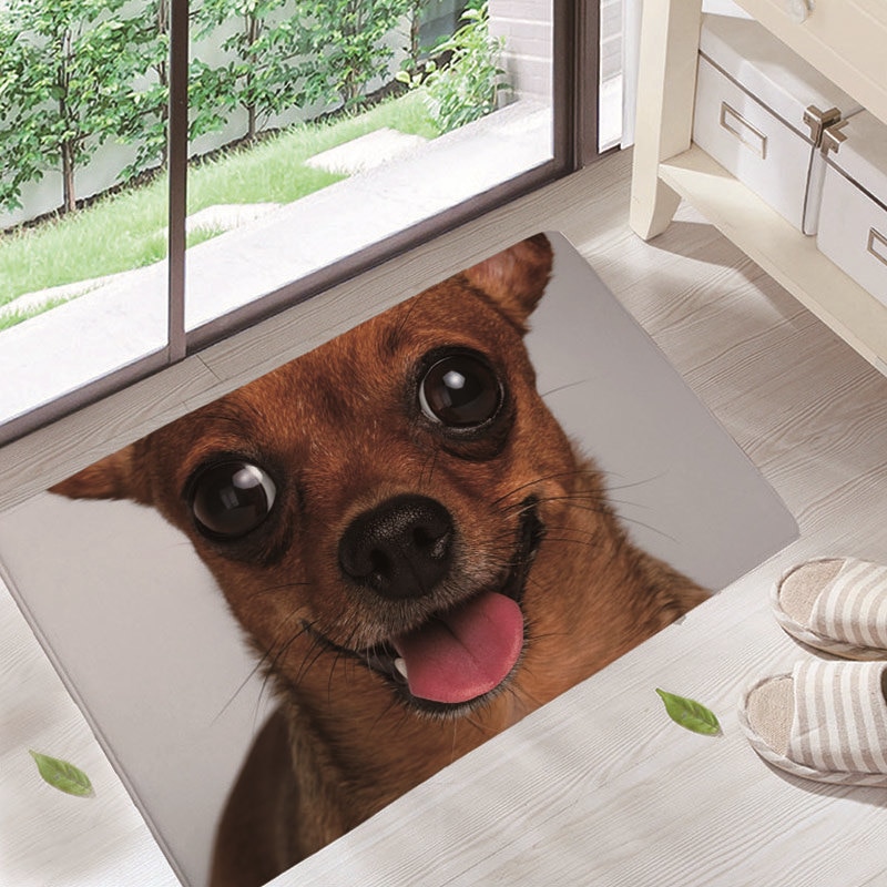 ¡Novedad! Felpudos para puerta de entrada, felpudos con bonito patrón de animales para perros, felpudos a prueba de polvo para sala de estar, decoración del hogar: 5