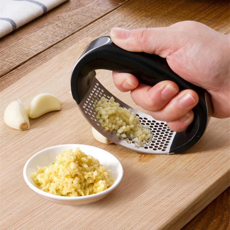 1Een Rvs Knoflookpers Handleiding Knoflookpers Huishoudelijke Keuken Multifunctionele Aardappelpuree Olecranon Modder Drukken Naar