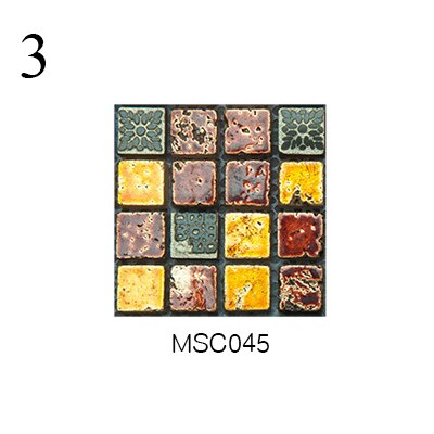 10pcs Ceramic Tile Stickers 10x10cm 3D Mosaic Tile Plane Wall Sticker DIY Decorations for Kitchen Bar Bathroom PVC Stickers: 3