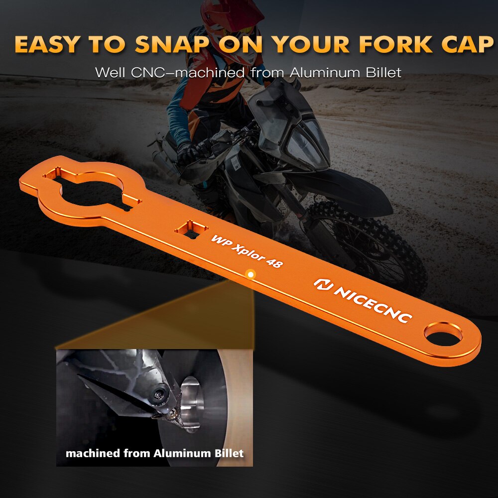 NICECNC WP Xplor llave de tapa de horquilla herramienta de ajuste de precarga para KTM EXC-F 350 -2022 XC-W 250 300 TPi seis días Husqvarna TE 300i
