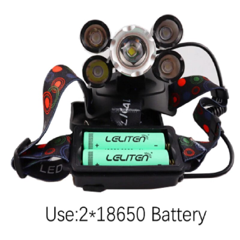 Lampe Frontale LED Rechargeable 40 Lumières 3 Modes Éclairage Autonomie