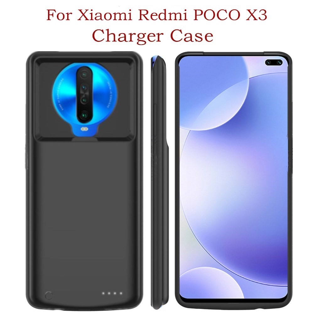 6800Mah Portable Power Bank Batterij Oplader Gevallen Voor Xiaomi Redmi Poco X3 Batterij Case Batterij Opladen Cover Voor Pocophone x3