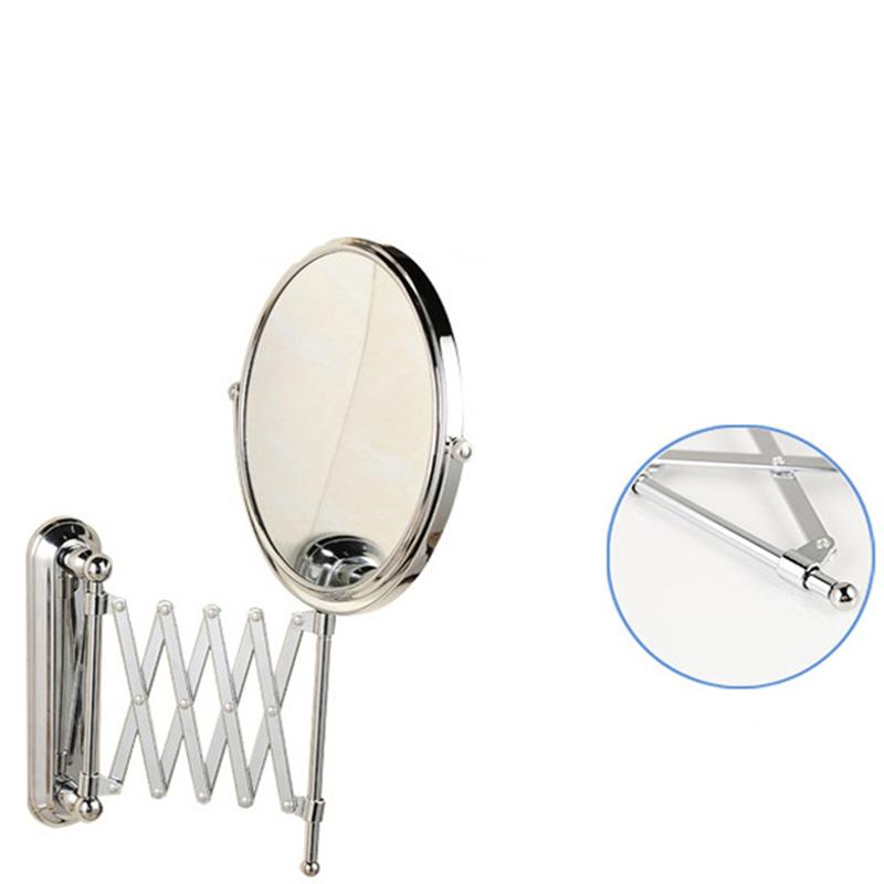 Espejo de pared redondo de aumento de 6 pulgadas 3X espejo de baño retráctil de dos lados espejo de maquillaje giratorio de 360 grados