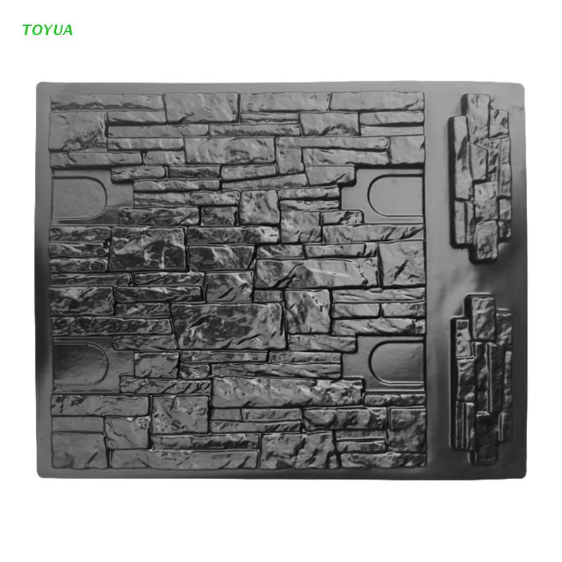 Moldes de hormigón para pared de casa y jardín, 1XCC, molde de piedra para ladrillos de cemento, sellos de hormigón verticales Retro