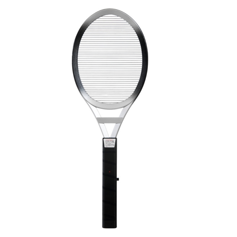 Fly Swatter Electric Fly Swatters Traditional Batteries Fly Killer for Home 1Layer Mesh Mosquito Racquet Killer Racket: Light Grey
