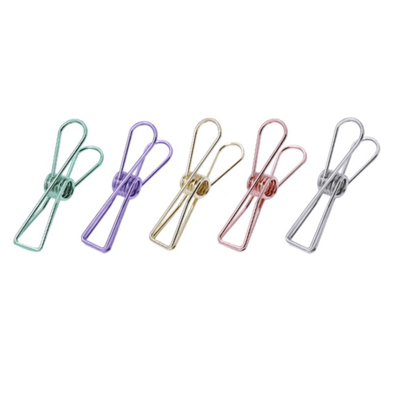 Dailylike 1PC Colorful Binder Clip Creasing Edges Metal Clip File Clips for School Office Medium Paper Clip Bookbinding Tool