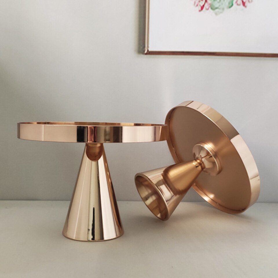 Msjo Metal Cake Stand Gold European-style Dessert Display Rack Birthday Party Decoration Cupcake Stand Mirror Tray Plating Stand