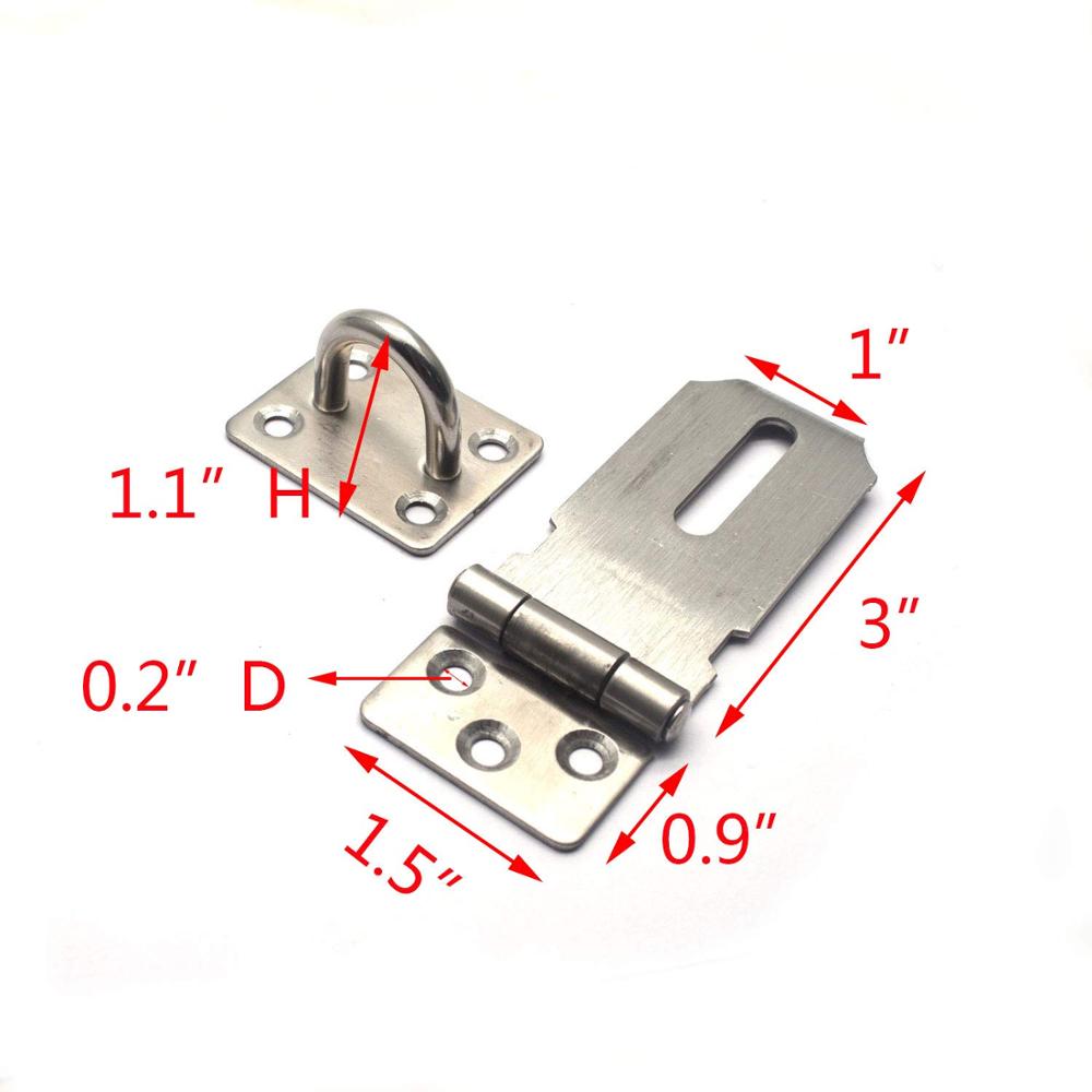 304 stainless steel door latch lock buckle 3/4/5 inch length buckle lock with mounting screws for doors, cabinets: 2 packs-3in