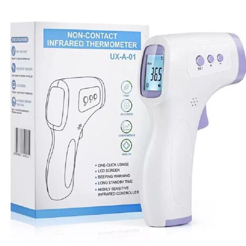 TOP Brand Digital Infrared Thermometer Infrared Hygrometer IR forehead for adult Thermometer Temperature Gun Non Contact meter: Red