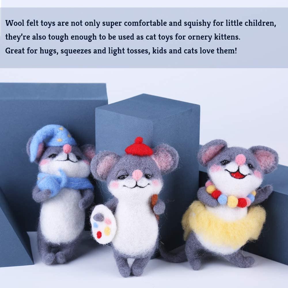 Lmdz Naaldvilten Kit, Wol Vilten Kit Voor Beginners-Kleurrijke Vilten Zwervende Wol Met Instructie, viltnaalden, Schaar