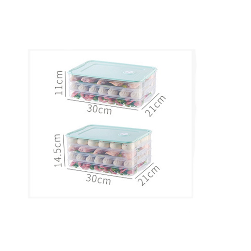 Multi-Layer Refrigerator Storage Container Plastic Box Food Dumplings Airtight Home Organizer Grains Beans Box Kitchen Organizer