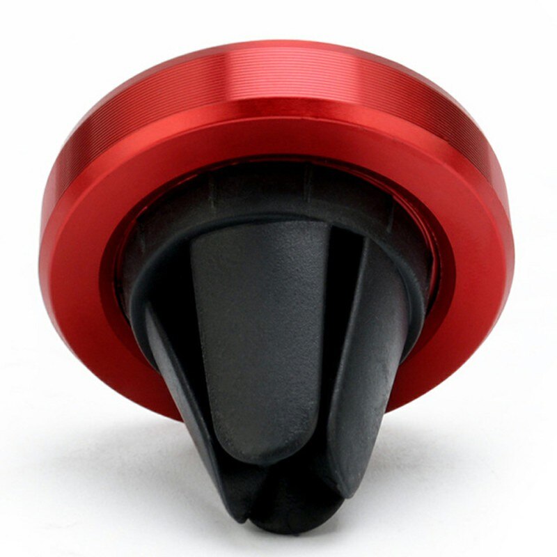 Luftventil holder mobiltelefon holder navigation magnetisk bilholder 360 metal mini magnet beslag smartphone stativ magnet holder: Rød