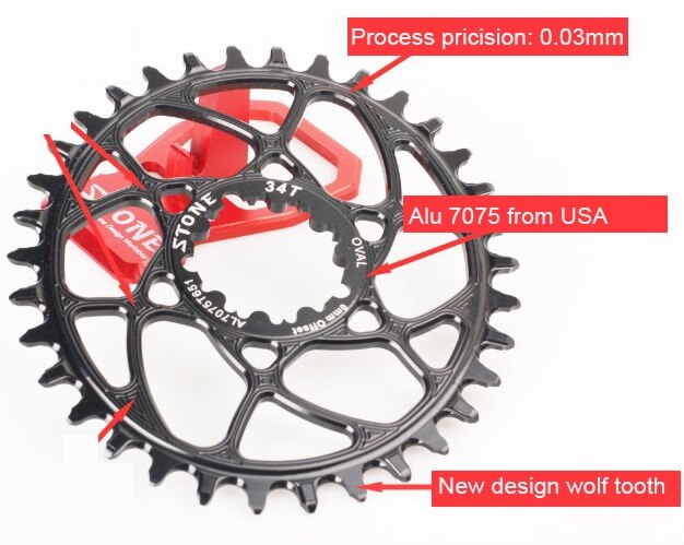 Steen Ovale Kettingblad 0mm 0 offset XX1 X01 X7 X0 X9 S2210 S1400 30T 32 34 36 38T Mtb Kettingwiel Fiets Plaat voor sram BB30