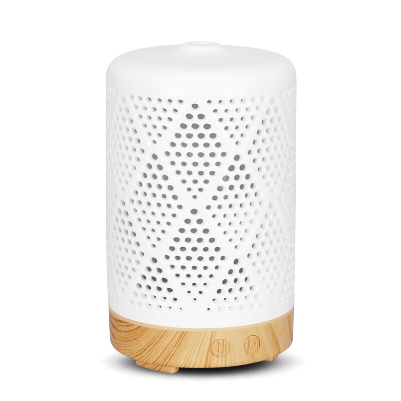 Ultralyd aromadiffusor keramisk luftfukter purifier forstøver essensiell oljediffusor med 7 farger nattlys for hjemme eu: Default Title