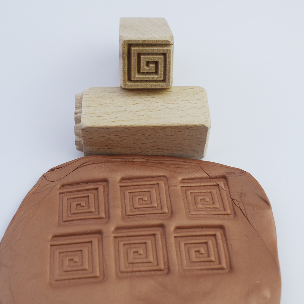 Más sellos de patrón para arcilla, bonita flor, hoja, textura Animal, sello en relieve, bloque de madera, sellos de cerámica, herramienta de arcilla polimérica de cerámica: Naranja