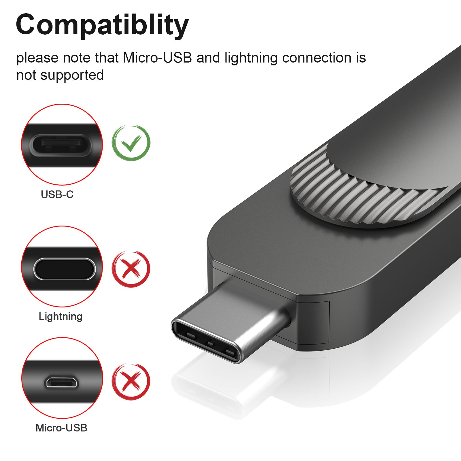 Topesel usb-c-stick, dual 2- -in- -1 otg typ  c 3.0, robustes metallgehäuse, drehbarer usb-stick, speicherstick, usb-stick für fotos