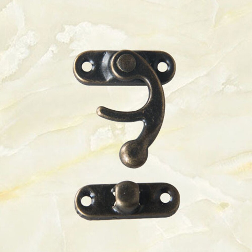 10PCS Small Antique Metal Lock Decorative Hasps Hook Wooden Jewelry Box Padlock With Screws For Furniture Hardware