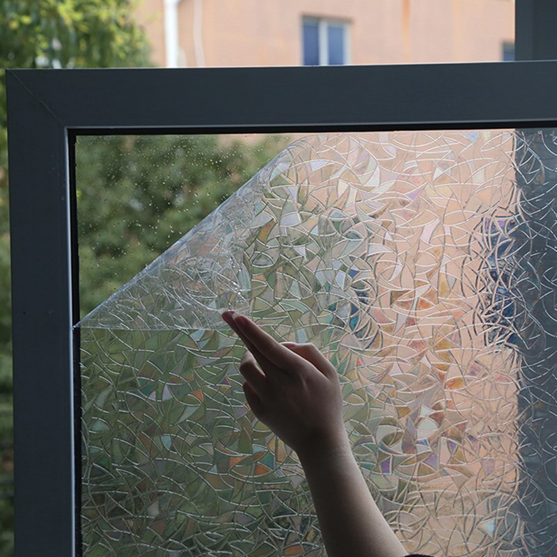 100cm*45cm Transparent Self-adhesive Wallpaper PVC Geometric Window Glass Door Stickers