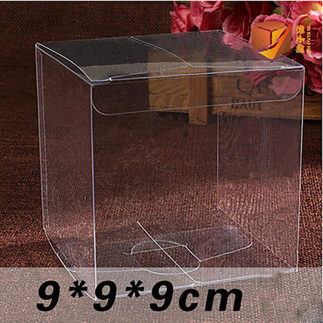 Different Sizes square Clear PVC Boxes Transparent Waterproof Box PVC Plastic Packaging Box For Souvenir/Candy/Toys 10pcs: 9x9x9cm