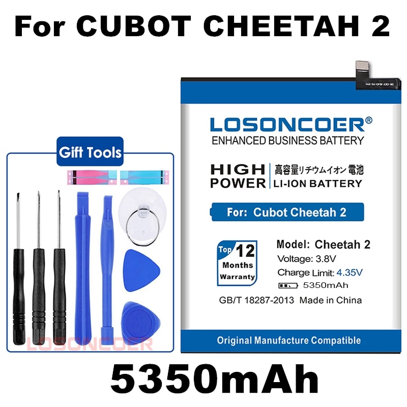 LOSONCOER 5350mAh Mobiele Telefoon Batterijen Cheetah2 Voor Cubot Cheetah 2 Batterij + Snel Aankomen