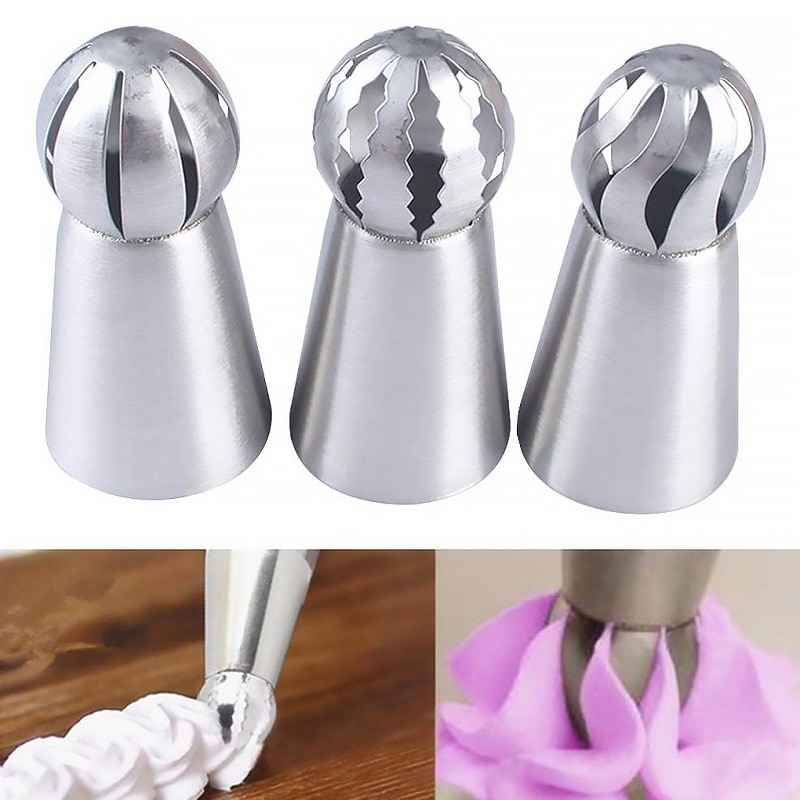 1 Pcs Russo Fiore Icing Piping Ugelli Consigli Cupcake Decorating Ugelli Tip Sfera Sfera Attrezzi Della Decorazione Della Torta Della Pasticceria Strumenti