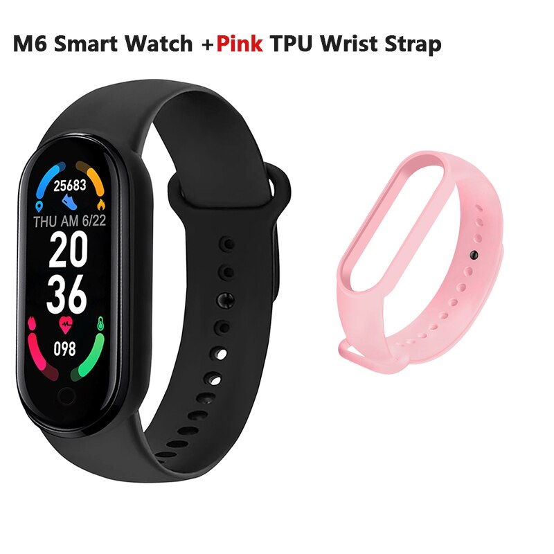 M6 Smart Horloge Armband Mannen Vrouwen Waterdichte Sport Smartwatch Fitness Tracker Hartslagmeter Voor Xiaomi Apple Android: C