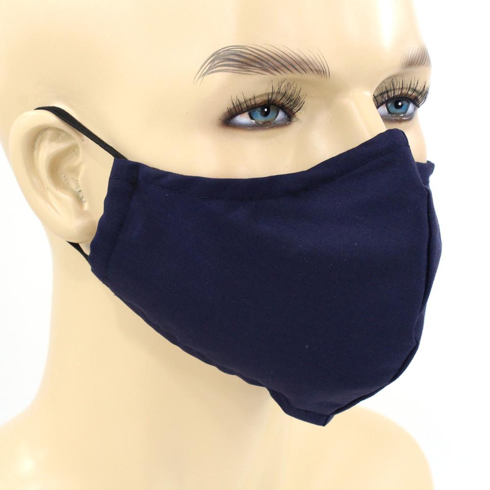 Mascarilla higienica reutilizable de microfibra fabricada en España con funda interior para filtro e innovador sistema de cierre: Azul oscuro