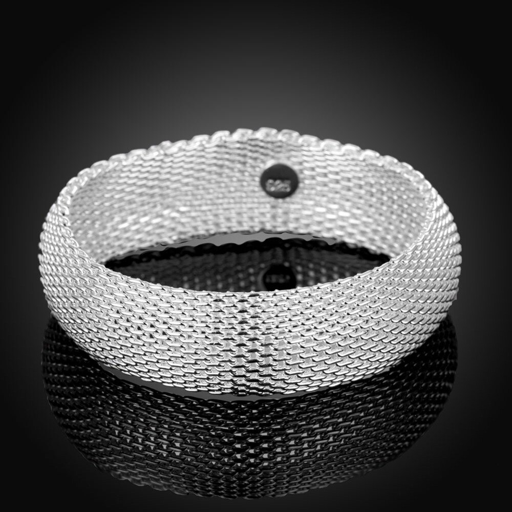 925 Sterling Zilveren Armbanden Vrouwen Geweven Mesh Zilveren Armband Sieraden Grote