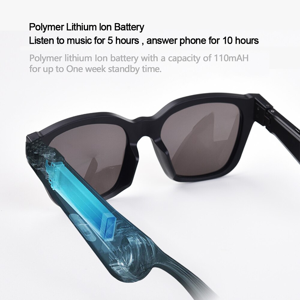 Smart Sunglasses Wireless BT 5.0 Headset Anti Blue-ray UV Protective Glasses Music Headphones Hand-free with Mic for outdoor