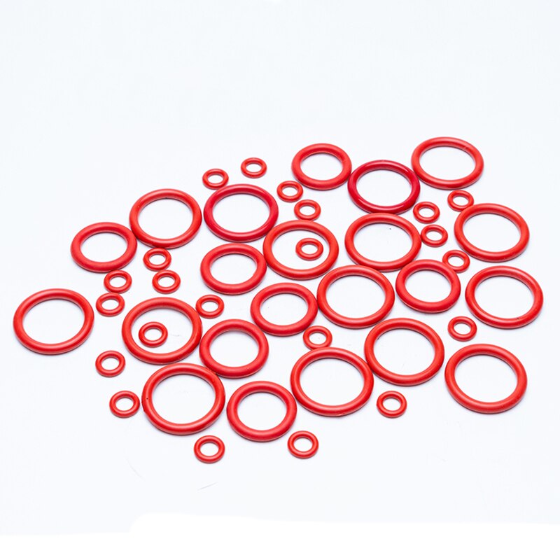 50 stk rød vmq silikone o ring pakning  cs 1mm od 3.5 4 4.5 5.5 6.5 7.5 8.5 9.5mm fødevaregodkendt silikone o ring pakning gummi o-ring