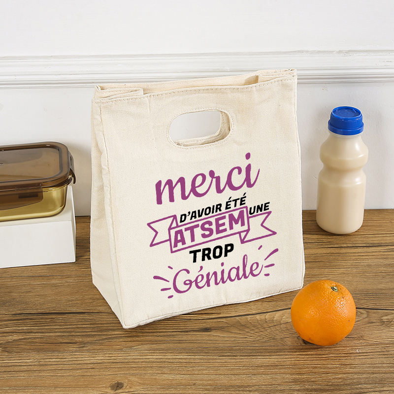 Une Super Atsem Toi Ne S&#39;oublie Jamais Comme drukuj torba na Lunch lato Jiuce torba chłodząca piknik izolowana torba termiczna Astem prezent: Q06673-TBBG-C