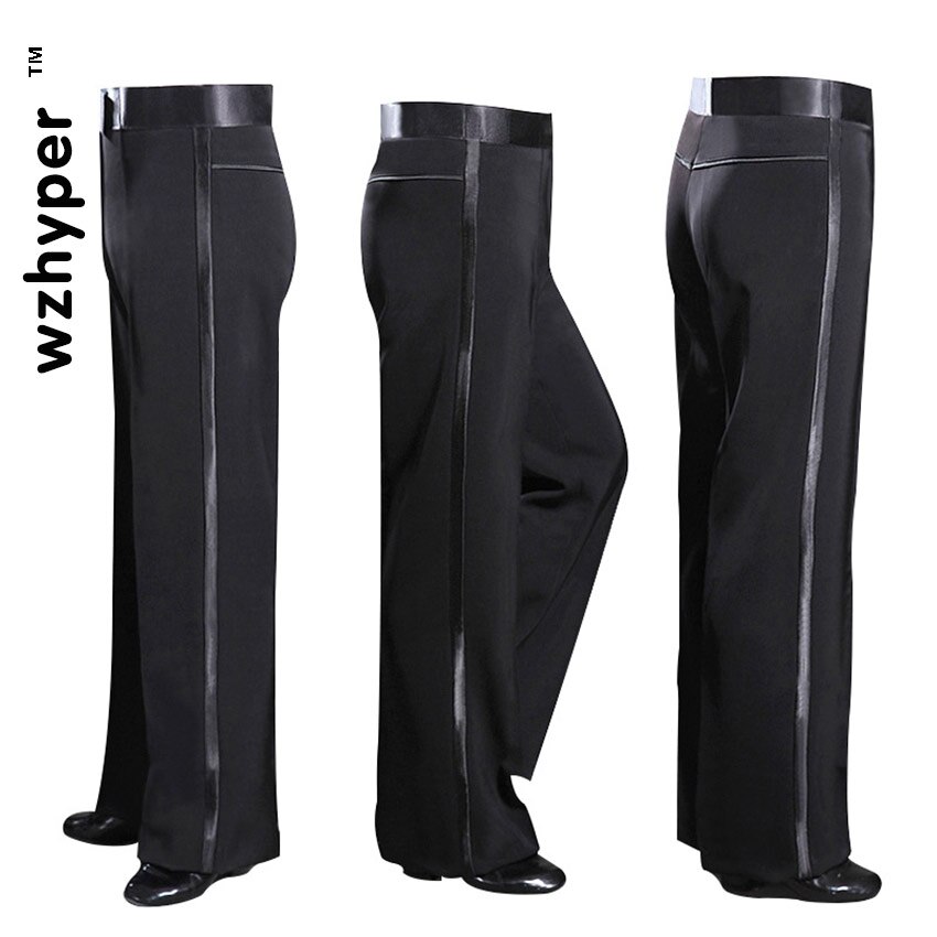 Pantalones de baile latino para hombre, pantalón de baile negro, con cinturón, para bailar, Salsa, Tango, Rumba, Samba, Cha, pantalones Latinos