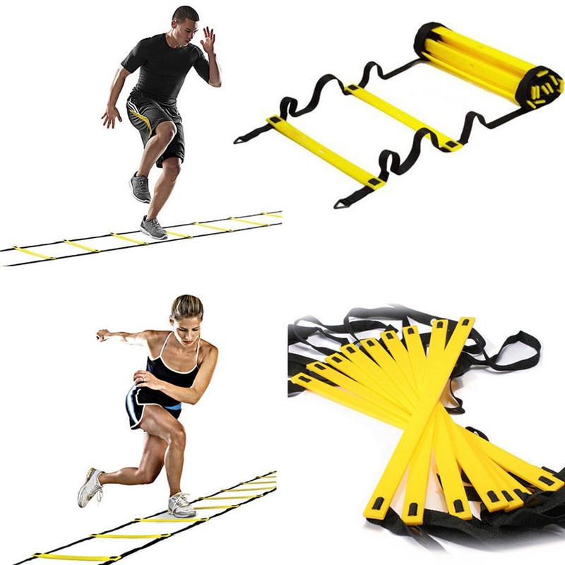 Échelle d'agilité échelle d'entraînement d'agilité vitesse échelon plat avec sac de transport pour Sport Football, basket, Football 6 M 12 échelon