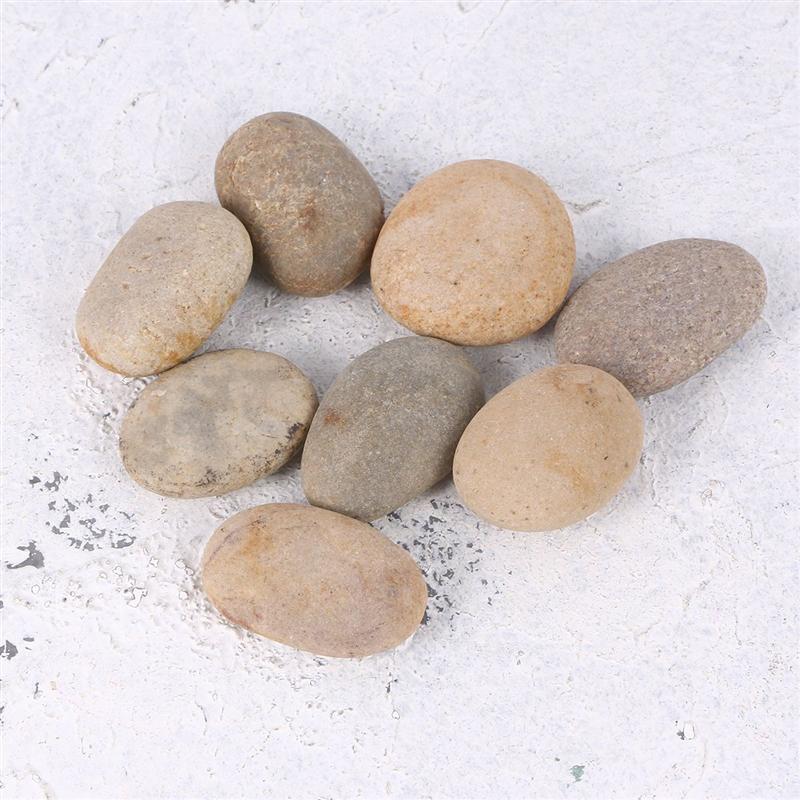 8PCS Children's Drawing Painted Rocks Stones Painting Rocks Cartoon DIY Polishing Hand-painted Drawing Vase Stones