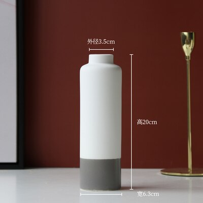 Florero de cerámica blanca para decoración del hogar, contenedor de flores para decoración de sala de estar, centro de mesa de boda moderno, 1 ud., H22cm: Splicing right