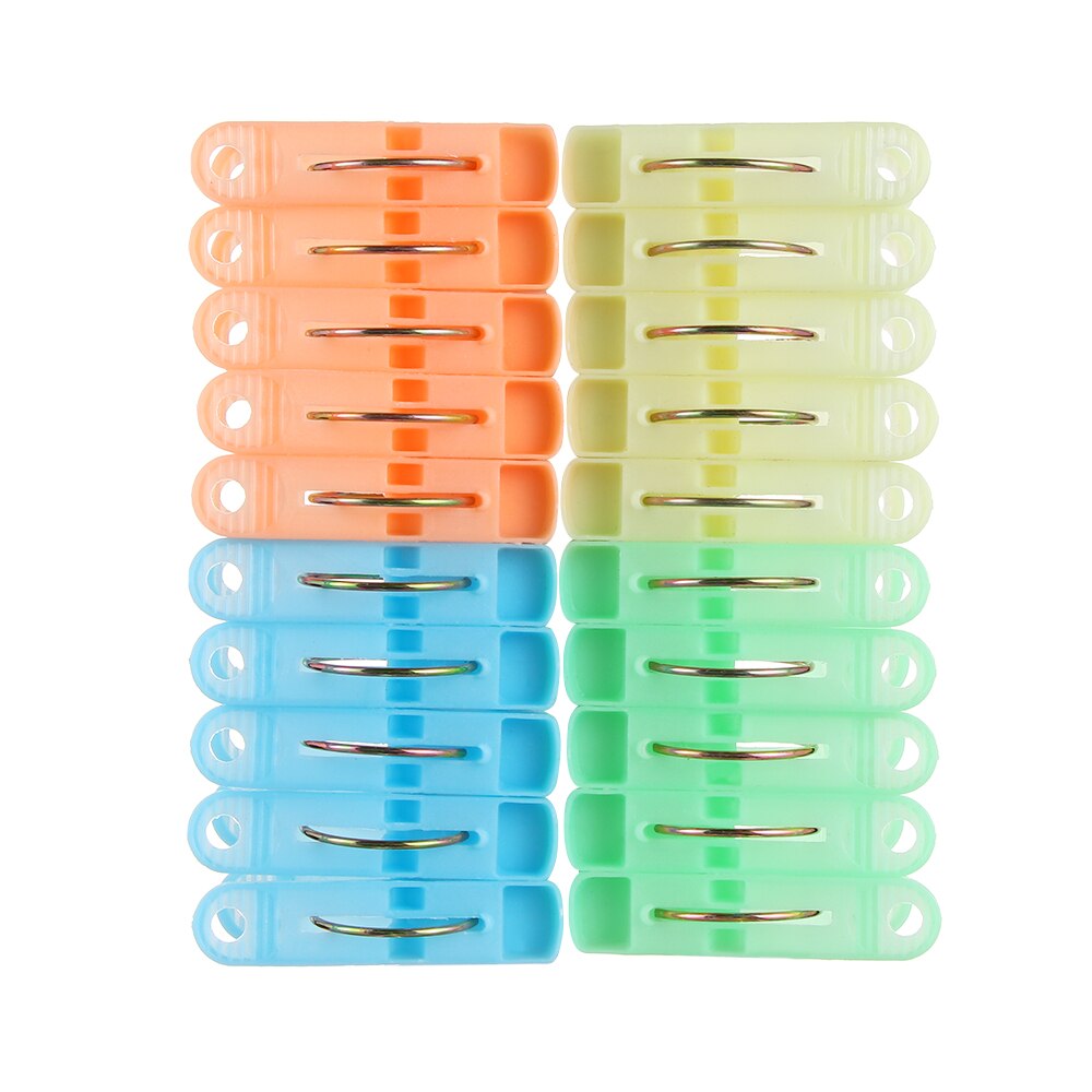 20 Stks/set Huishoudelijke Opknoping Wasknijpers Kleurrijke Plastic Wasserette Pinnen Duurzaam Sterke Lente Wasknijpers