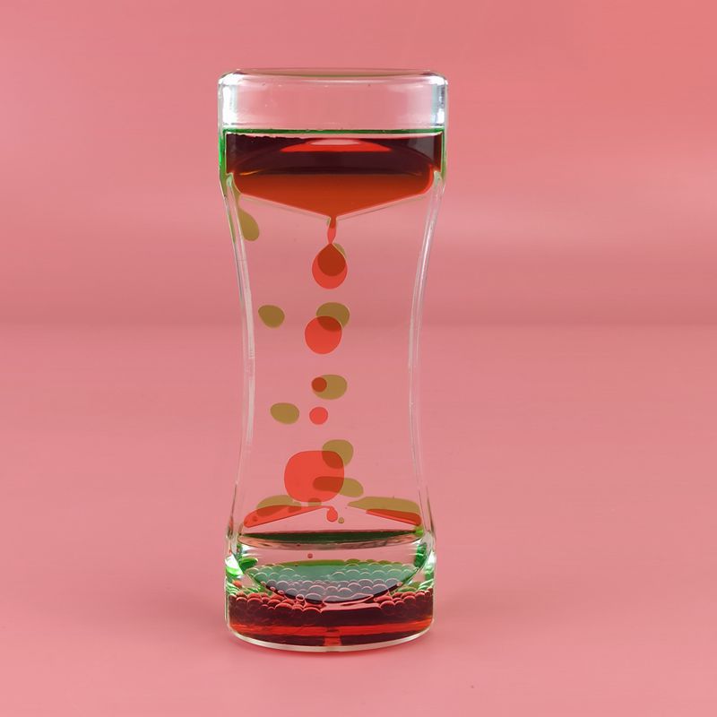 Liquid Floating Motion Bubbles Timer Desk sand timer Oil Hourglass sand clock sand watch home decor birthday: red green