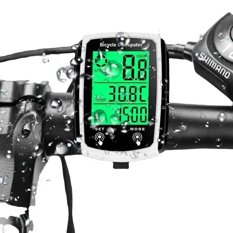 Bicycle Computer LCD Digital Wired Cycling Computer Speedometer Bike Speed Odometer with Backlight Bike Accessories