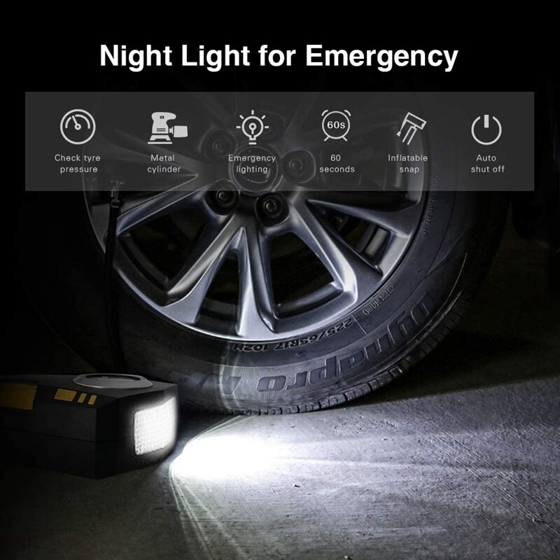 Digital Tyre Inflator, Portable Air Compressor Tyre Pump DC 12V 150PSI with LED Light for Car/Bicycle/Motorcycle/Balls