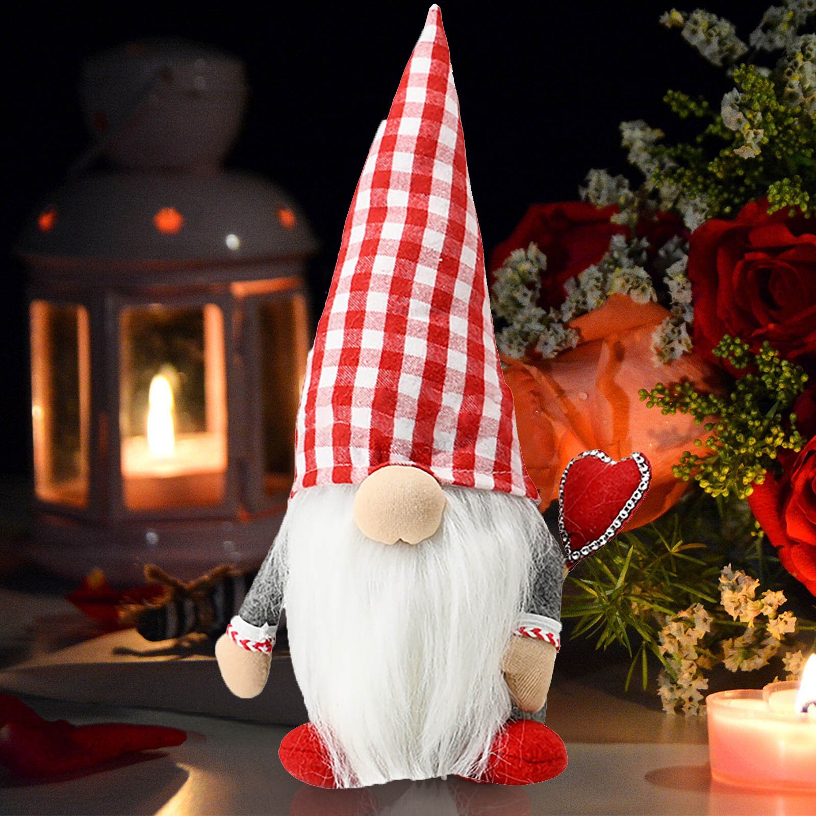 2pcs Valentine's Day Decorations Bedroom Living Room Desktop Standing Post Faceless Valentine's Christmas