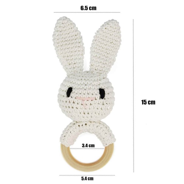 Sonajeros para bebé, sonajero de flores de ganchillo, anillo de madera, mordedor para bebé, roedor, gimnasio infantil, sonajeros móviles, juguetes educativos para recién nacidos, , 1 ud.: YELLOW