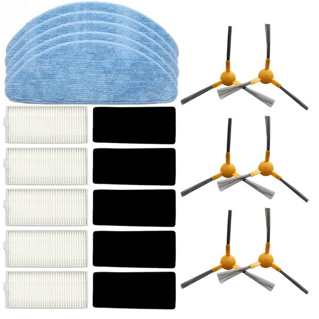 Main Roller Side Brush Filter Mop Cloth For NEATSVOR X520 Robot Vacuum Cleaner Accessories Household Cleaning Parts Robot Parts: 21pcs