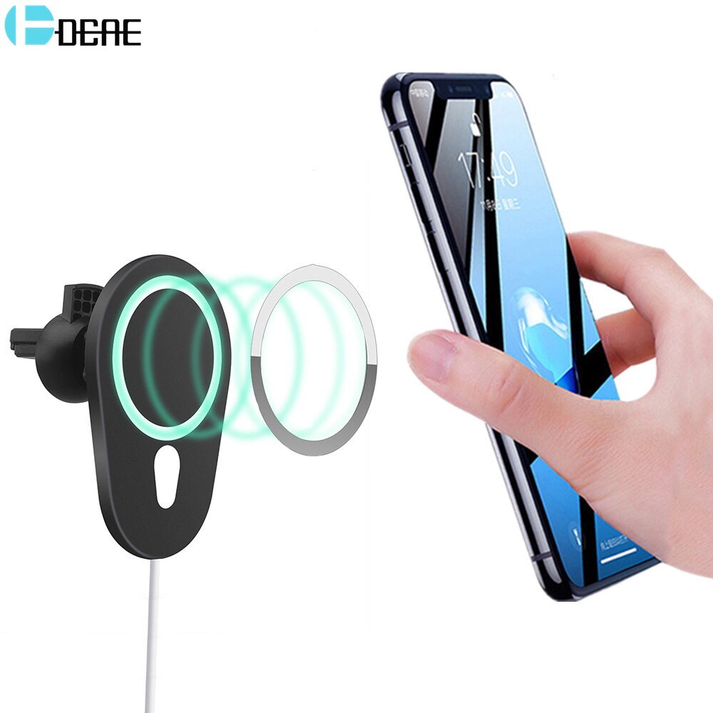 Dcae 15W Magnetische Wireless Car Charger Mount Voor Iphone 12 Pro Max 11 Xs Xr X 8 Samsung S21 s20 S9 Qi Snel Opladen Telefoon Houder